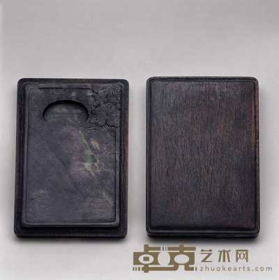 清 花卉端砚 15×10×1.8cm
